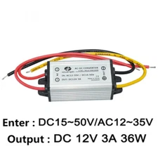 DC15-50V/AC12-35V to DC12V 3A 36W waterproof power converter step-down module