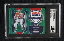 2021-22 Panini Prizm USA Basketball Green Wave Anthony Davis #3 SGC 10 GEM 00ur
