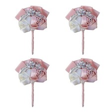Men Wedding Groom Boutonniere Artificial Rose Flower Prom Party Suit Decor