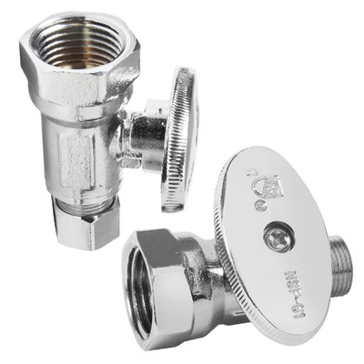 2-Pcs Hesun Straight Stop Valve 1/2 Fip X 3/8 Od Compression 1/4 Turn Shut Off