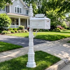 62in Height Cast Aluminum Post Mailbox Combin...