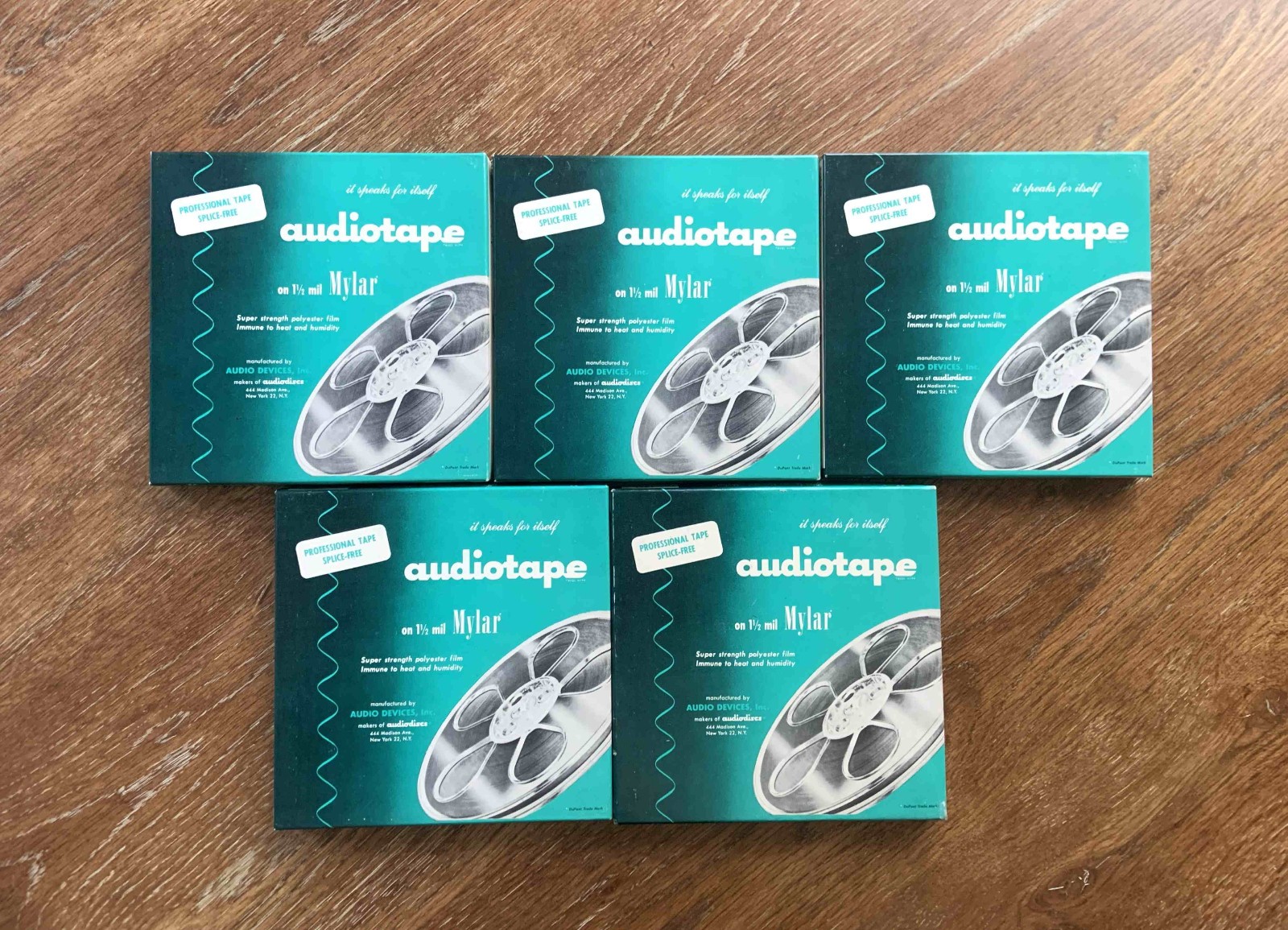 5 Vintage 1960's Audiotape 1271 Reel to Reel Professional Tape, New Old Stock