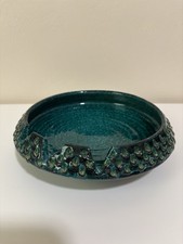 Aldo Londi Bitossi Italy Vtg Blue Ashtray Mid Century Modern Pottery Handmade