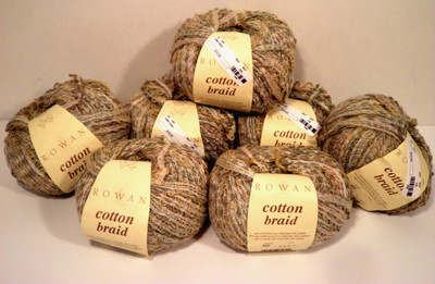Rowan Cotton Braid Linen Rayon Yarn Lot 7 Neutral #356 50g England Retired Vtg