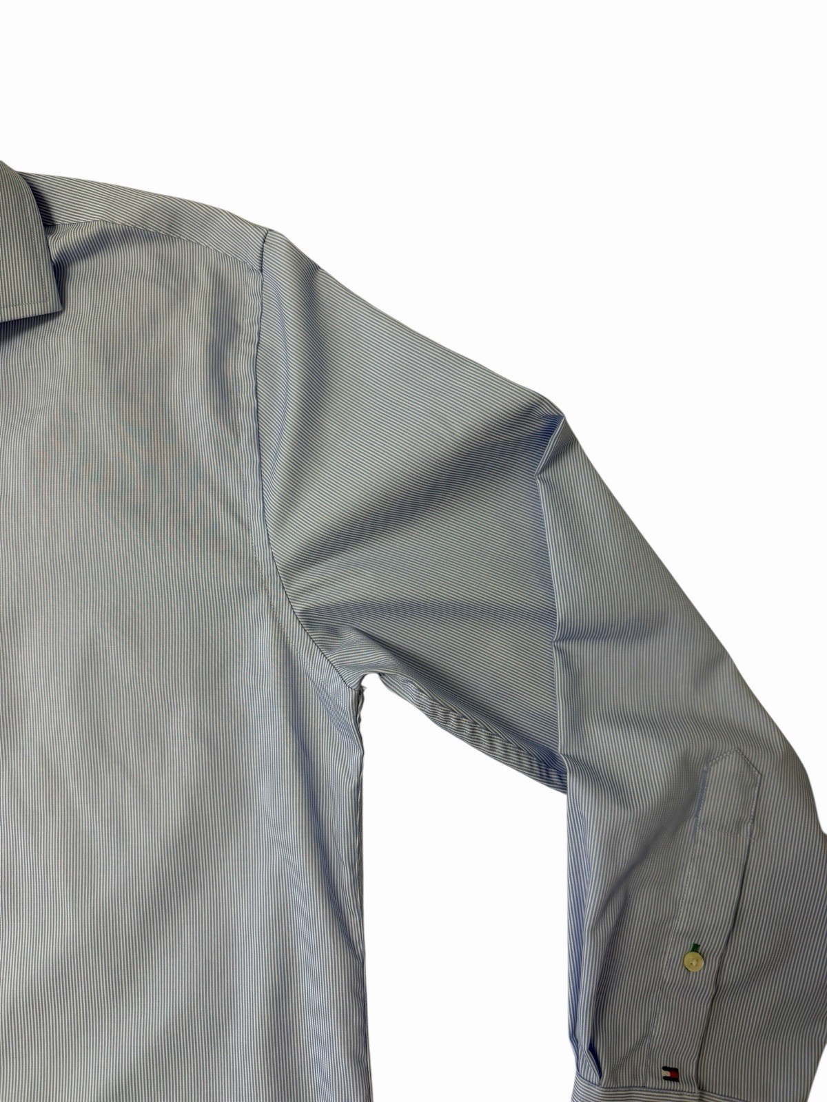 Tommy Hilfiger Shirt Men's Blue White Stripe Long Sleeve Size 16.5 32-33 thumbnail 3