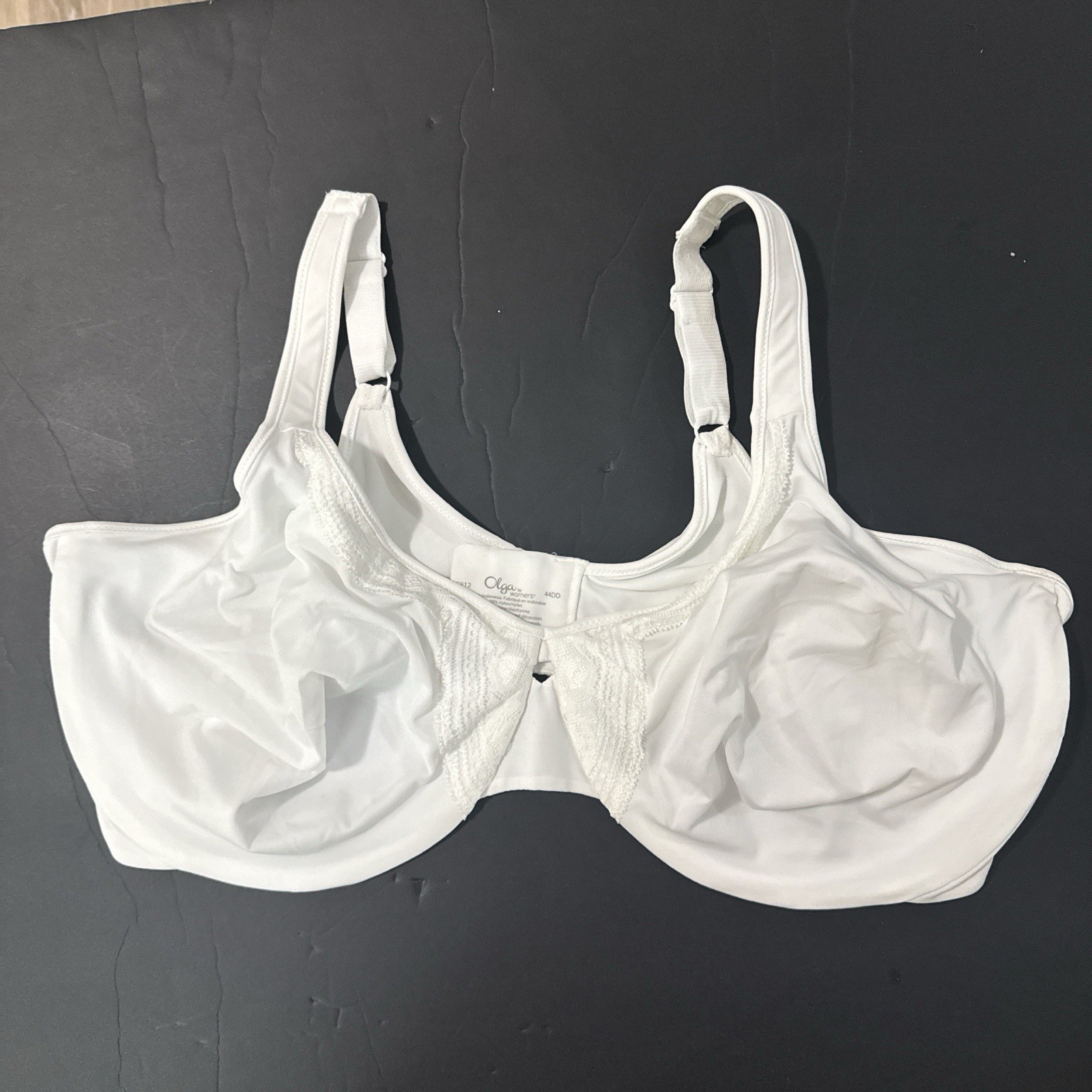 Olga Women's Underwire Bra 44DD Side Smoothing Full Coverage Contour White