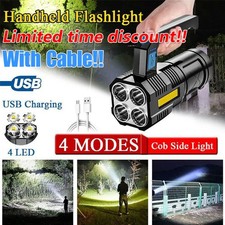 Super Bright 22000LM LED Flashlight High Powered Torch USB Rechargeable Lamp