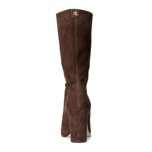 NWOB Ralph Lauren Women's Chestnut Brown Artizan II Mid Calf Boots Size 8 - Picture 3 of 11