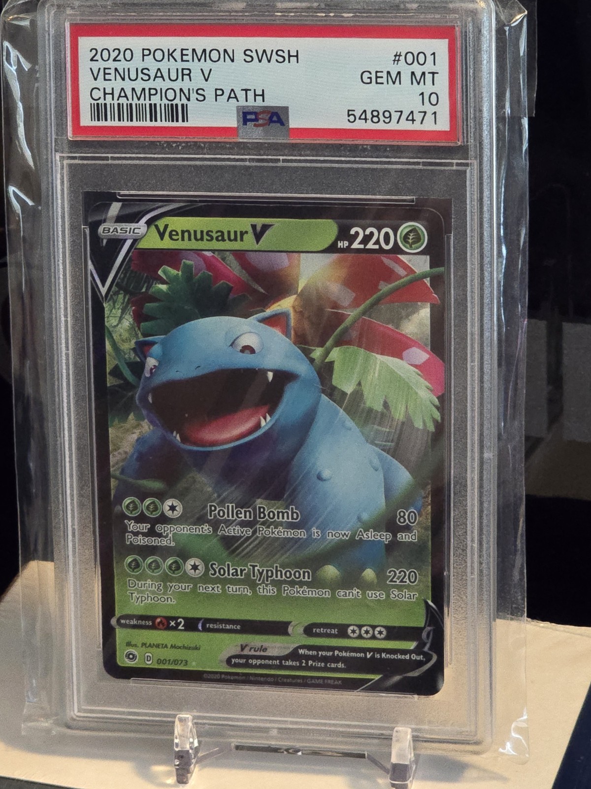 Pokémon Venusaur V 001/073 Champion's Path Ultra Rare Holo 220 HP English PSA 10