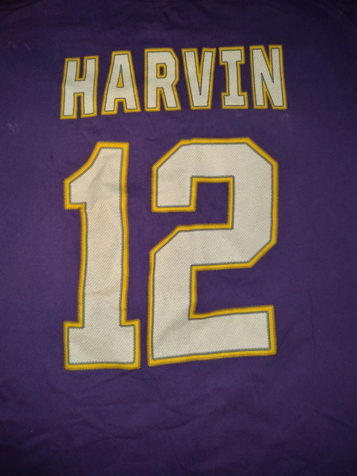 Ropa del equipo de la NFL Minnesota Vikings, Harvin #12 LG. Letras elevadas Foto 2 de 4