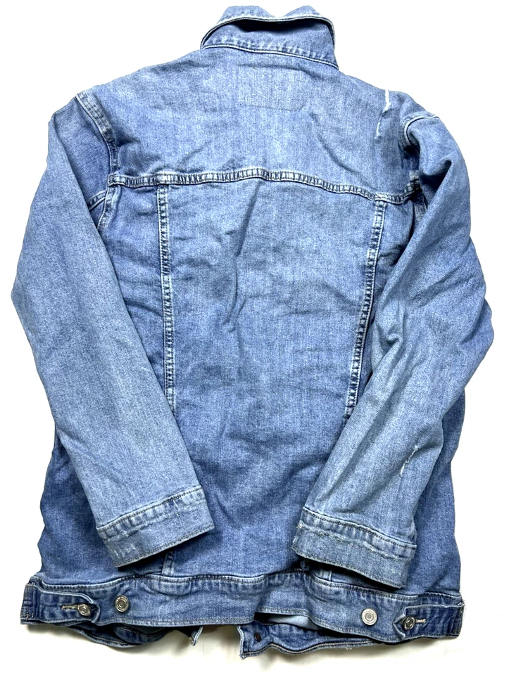 Chaqueta de Camionero Lucky Brand Distressed Para Hombre Denim Lavado Medio Medio Foto 3 de 4