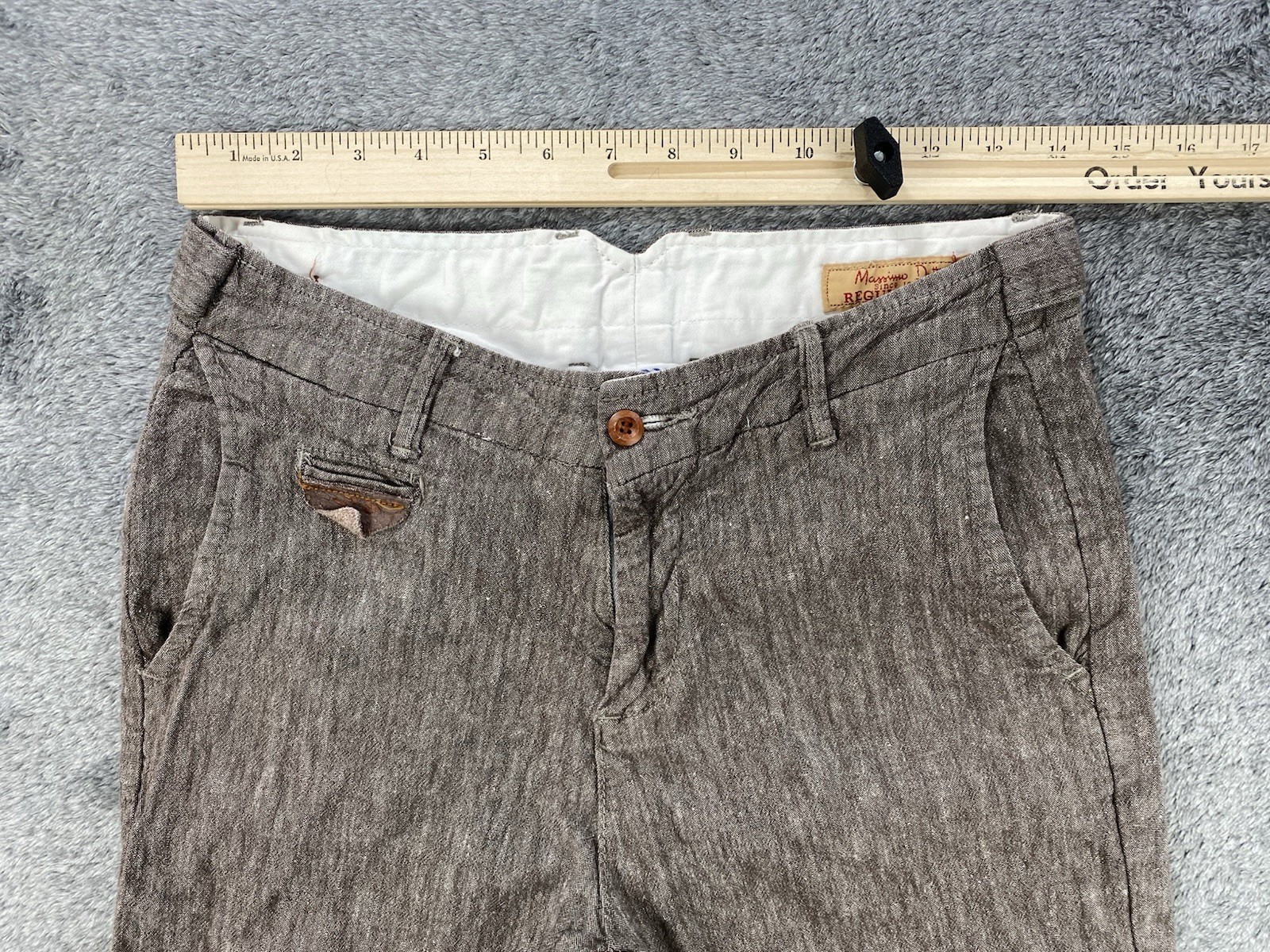 Massimo Dutti Pants Womens 31 Heather Gray Wool Blend Taper Leg Limited Edition image 6