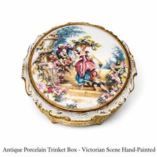 Vintage Romantic Porcelain Music Box