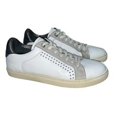 Zadig Voltaire Paris White Silver Studded Leather Sneakers Size: EU 39 US 8
