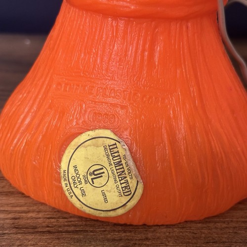 Vintage Empire Halloween Blow Mold 1969 Pumpkin Jack O Lantern Haystack Vintage - Picture 9 of 9