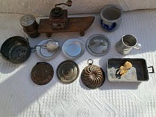  antike Puppenküche Kupferform Kaffeemühle Schmalztopf Zubehör