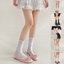 Summer Crew Socks Sheer Meshes Socks Ruffle Ankle Socks Sweet Lace Frilly Socks