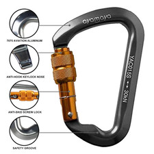 30KN Heavy Duty Locking Carabiner Clip Rock Climbing Hook Big Tree Rigging Swing