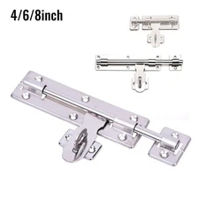Heavy Duty Large Garden Gate Shed Sliding Door 8Tower Bolt Black Latch Catch [