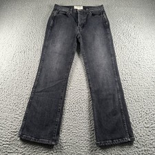 The Great Nerd Jeans Womens 26 Black Button Fly High Rise Crop Bootcut