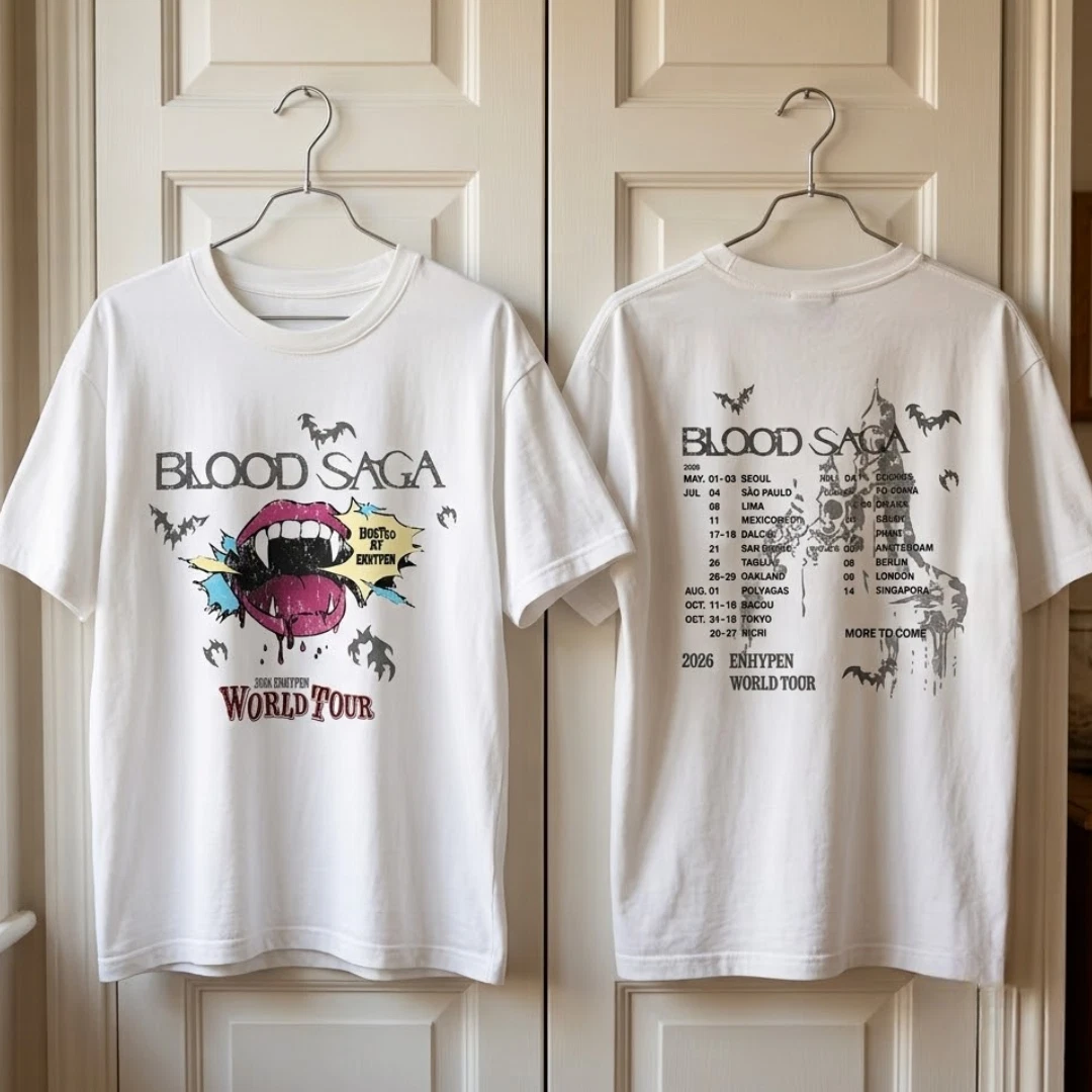 Enhypen World Tour Blood Saga 2026 T Shirt reprint