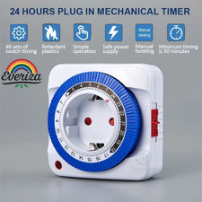 Timer Presa Elettrica Regolabile 24 Ore Spina Accensione Orologio Giornaliero