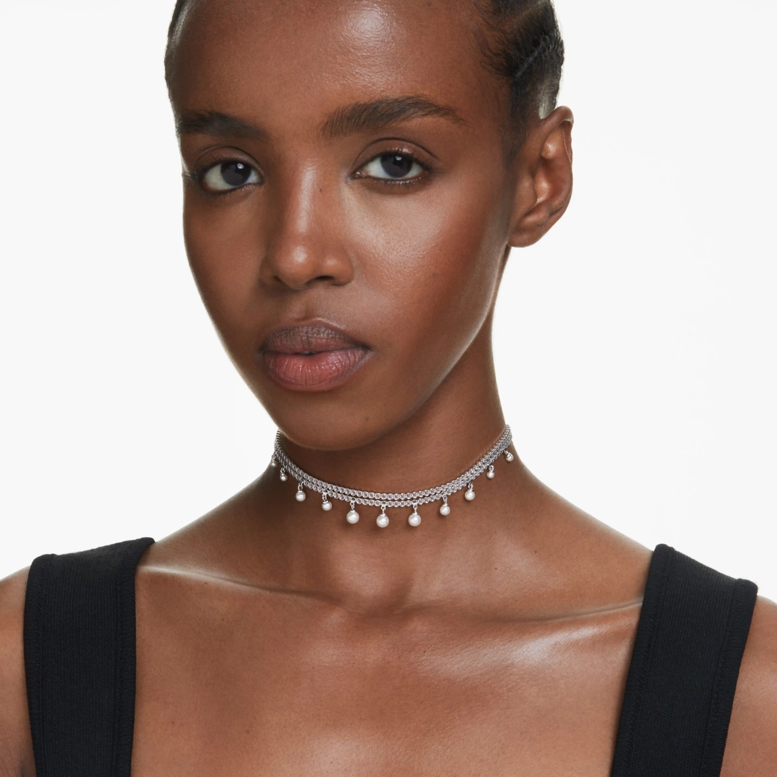 Ariana Grande x Swarovski Crystal Pearl Choker White Rhodium Plated