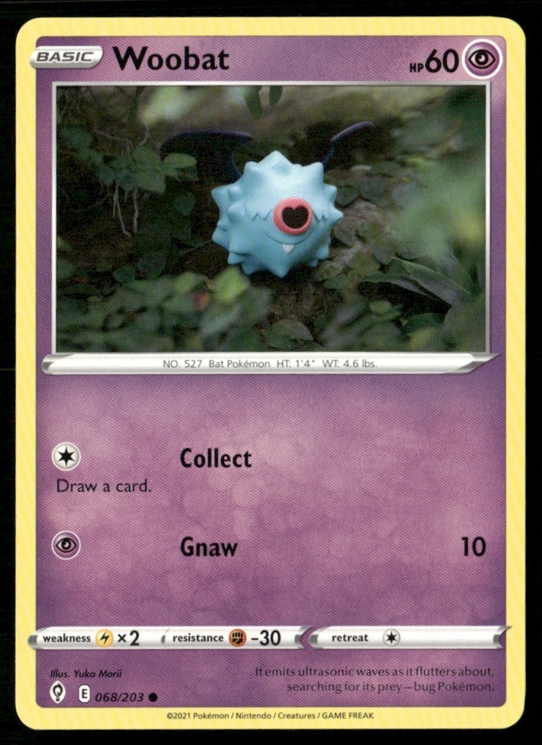 2021 Sword & Shield - Evolving Skies Woobat Basic/Common #68