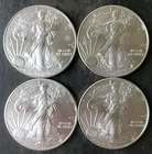 Lot of Four 2015 $1 American Silver Eagle Dollars