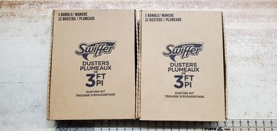 Swiffer 360 Heavy Duty 3ft Extender Handle with 12 Duster Refills LOT OF 2 BOXES