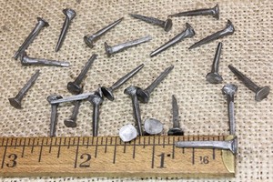 3/4” square NAILS 25 quantity round small flat head brads vintage antique style
