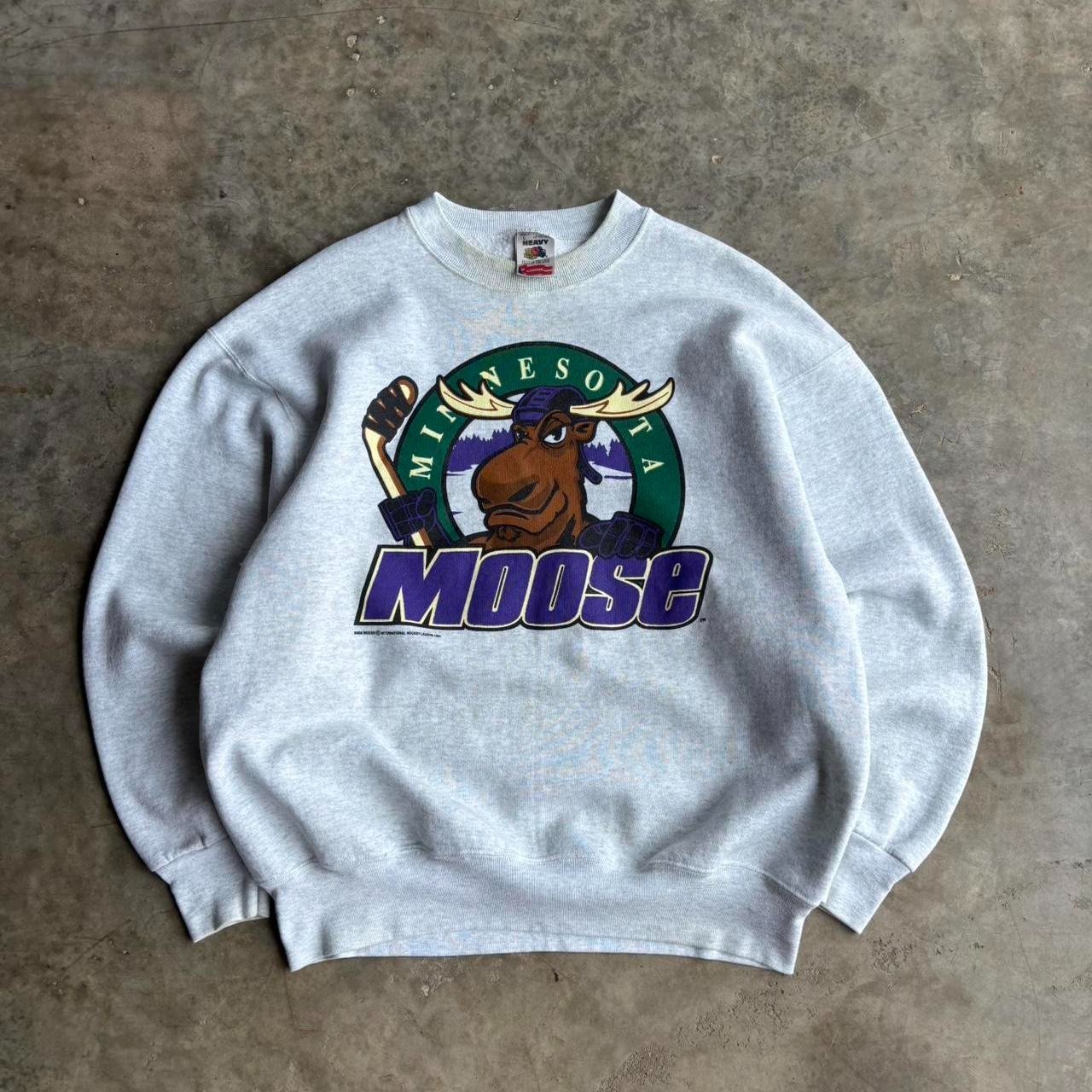 vintage minnesota moose hockey crewneck sweatshirt reprint VK10122