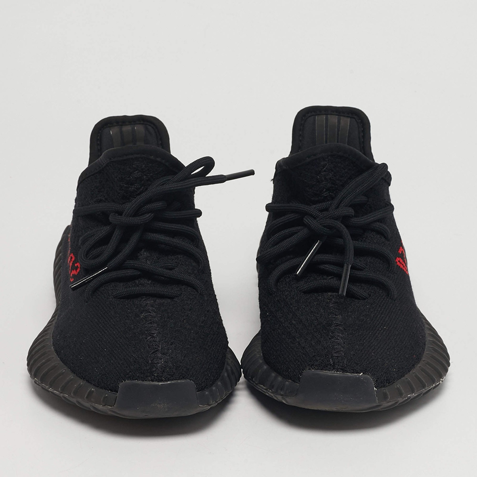 Yeezy x Adidas Boost 350 V2 Bred Size 38 Black Knit Fabric Lace Up Sneakers thumbnail 3