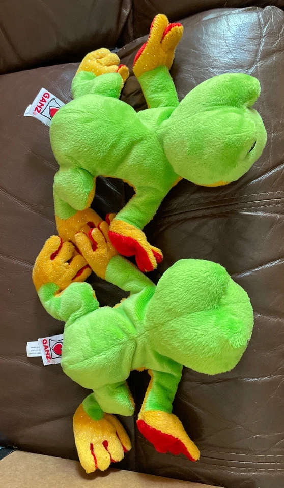 TWO Webkinz Tree Frog Lil'Kinz 7"Stuffed Animal Toy HS109 - Image 3 of 4