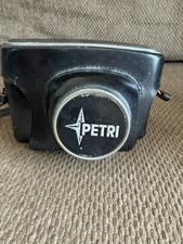 Vintage Petri 7 Rangefinder Camera Black Silver Classic Film Camera with Case