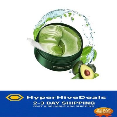 Moisturizing Avocado Eye Mask Pack - 60 Pcs for Radiant Eyes & Skin Elasticity