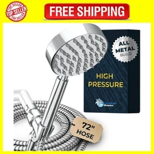 Hammerhead Showers® ALL METAL Handheld Shower Head with Hose and Brass Holder