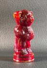 Boyd's Crystal Art Glass ANDY THE BEAR #13 CHERRY RED 9-14-01 Glows NOS — photo 7