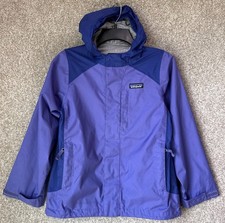 Patagonia Girls Size Medium 10 Purple Hooded H2No Rain Shell Ful Zip Jacket Coat