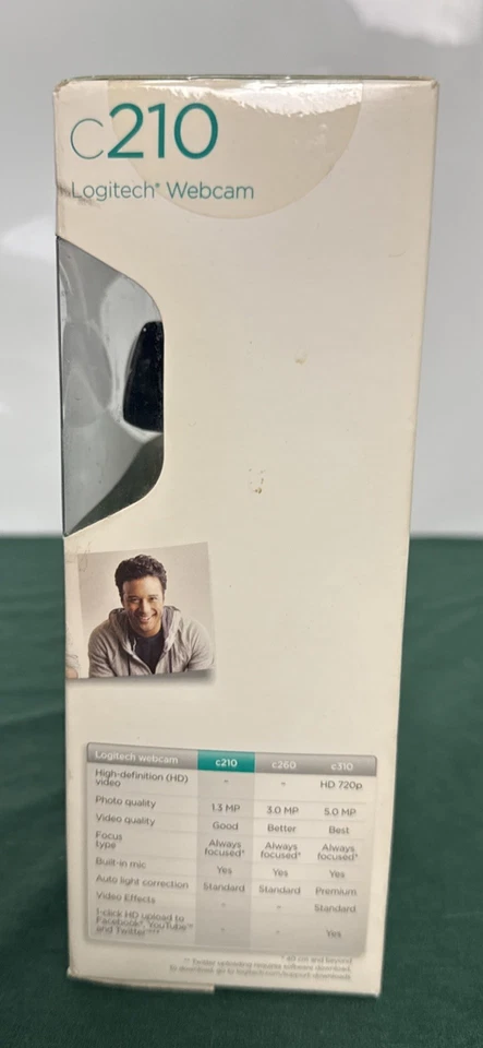 Logitech C210, 1.3MP Webcam- 960-000617, NEW, SEALED, (Damaged Box) - Image 2 of 4