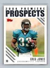 Greg Jones 2004 Topps Premiere Prospects Rookie Card #PP6 Jacksonville Jaguars. rookie card picture