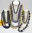 VINTAGE TO NOW COSTUME CRAFT JEWELRY BEADED NECKLACE LOT, ASSORTED MATERIALS