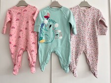 Baby Girls NEXT 0-3 Months Babygrow Sleepsuit Bundle Flowers Rainbows Daddy