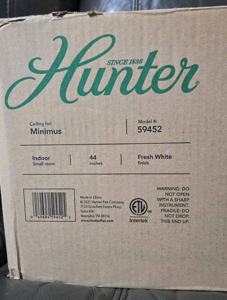 NEW Hunter Dempsey 59244  Indoor Ceiling Fan - Fresh White - Image 2 of 4