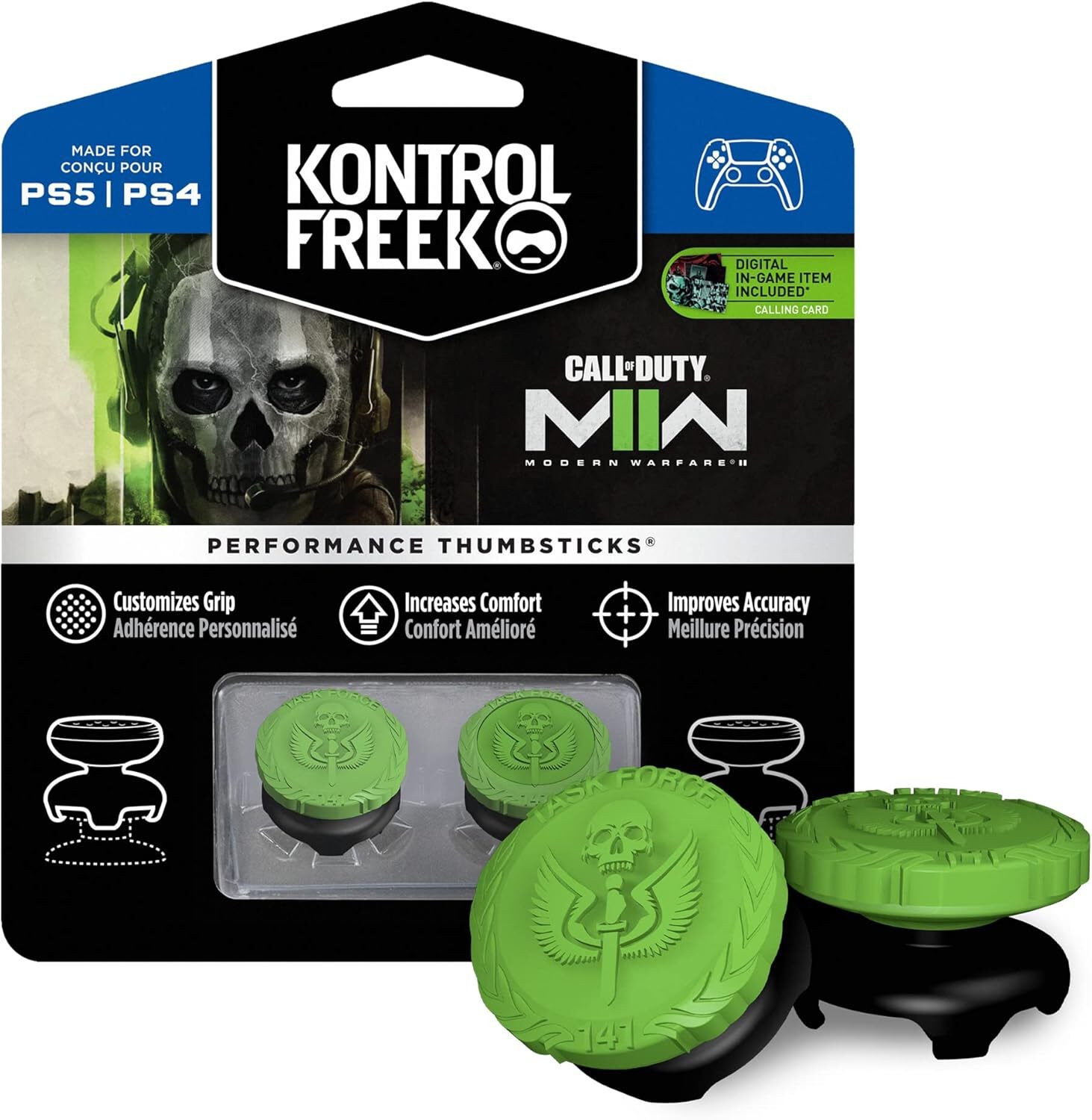 KontrolFreek Call of Duty® MWII Performance Thumbsticks – PS5 & PS4 (Green, High