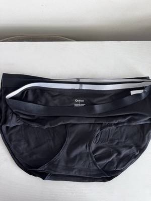 Quince Microdal Cotton Briefs Women's Medium Black 3 Pack Panties Intimates