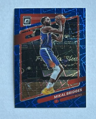 2021/22 Panini Donruss Optic, Mikal Bridges, Blue Velocity #130 Phoenix Suns