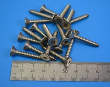 No 10 x 1-1/4" CSK Pin Hex 3mm Security Self Tapping Screws A2 Stainless x 100