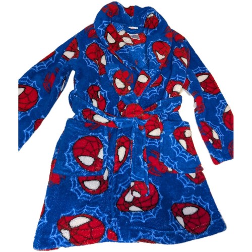 Toddler Boys Spider-Man Fleece Bath Robe W/ Belt And Pockets Size XS 4 - Picture 5 of 7
