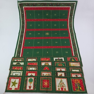 Christmas Advent Calendar Printed Cotton Fabric Panel 18x22'' Scrambled Order